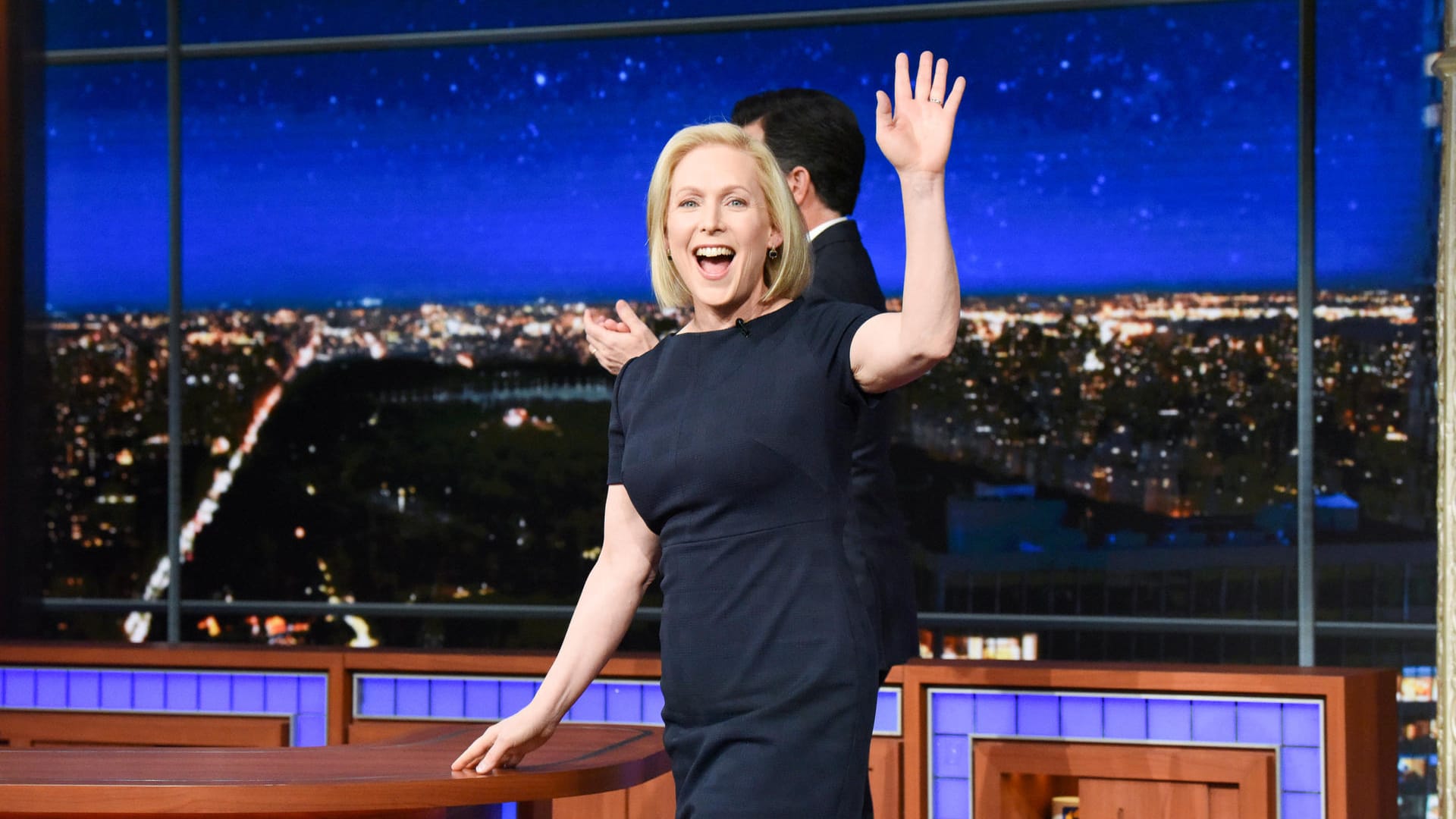 Senatorin Kirsten Gillibrand in der "Late Show": Die demokratische US-Senatorin Kirsten Gillibrand will bei der Präsidentschaftswahl 2020 antreten. Senatorin Kirsten Gillibrand in der "Late Show": Die demokratische US-Senatorin Kirsten Gillibrand will bei der Präsidentschaftswahl 2020 antreten.