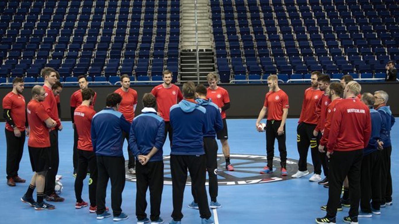 Vorbereitung auf Serbien: Das DHB-Team beim Training.
