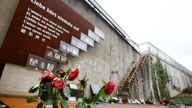 Rosen verwelken an der Loveparade-Gedenkstätte in Duisburg. Rosen verwelken an der Loveparade-Gedenkstätte in Duisburg.