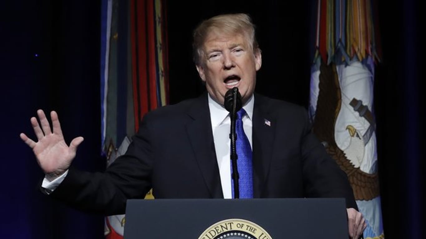 Donald Trump während einer Rede am Donnerstag im Pentagon.