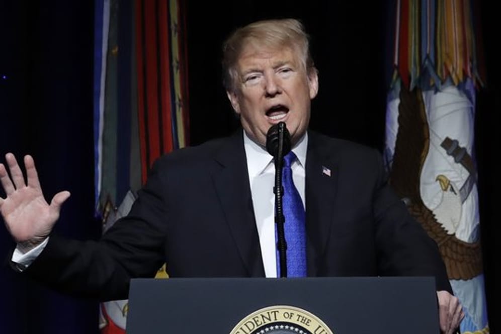 Donald Trump während einer Rede am Donnerstag im Pentagon.