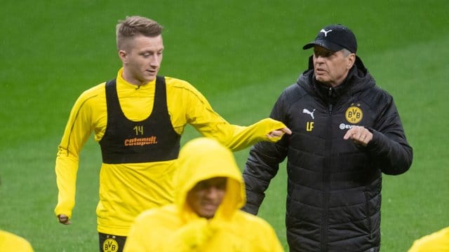 BVB-Trainer Lucien Favre und sein Kapitän Marco Reus wollen einen Fehlstart in die Rückrunde verhindern. BVB-Trainer Lucien Favre und sein Kapitän Marco Reus wollen einen Fehlstart in die Rückrunde verhindern.