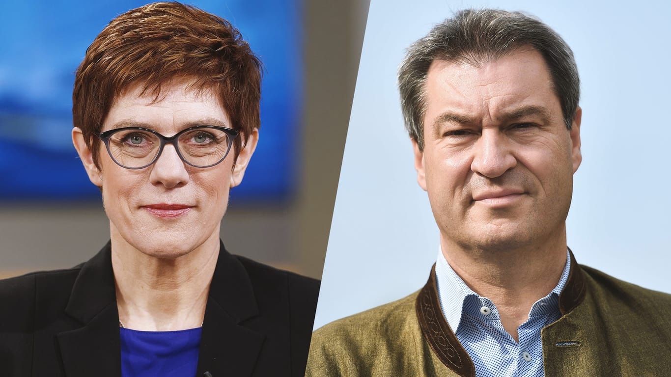 CDU-Chefin Annegret Kramp-Karrenbauer und der künftige CSU-Chef Markus Söder versuchen die Streitigkeiten der Unionsparteien in den letzten Jahren zu überwinden.