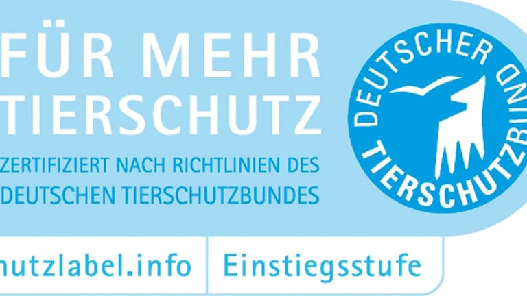 "Für mehr Tierschutz": Das Label der Deutschen Tierschutzbundes.