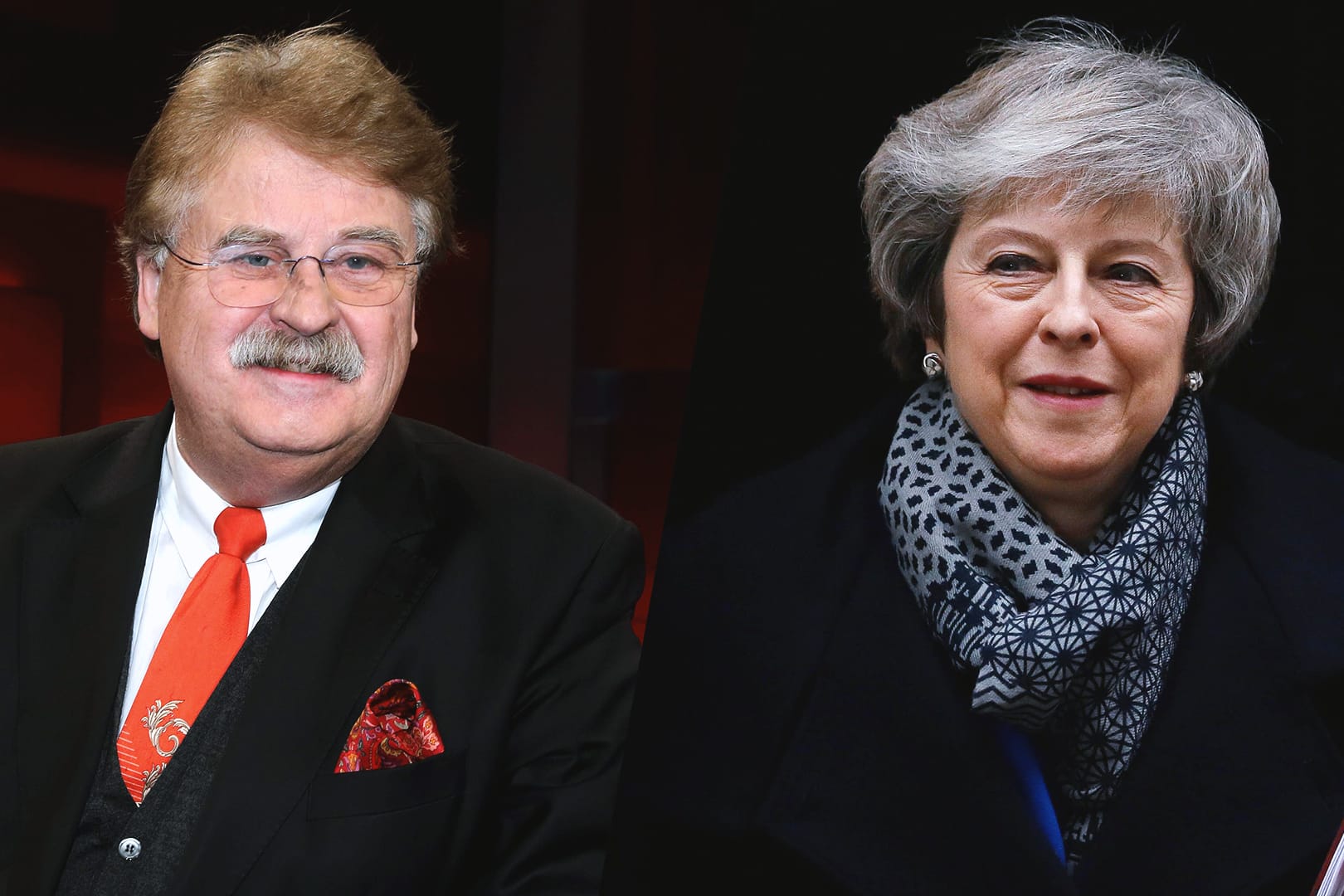 Der Plan B zum Brexit von Premierministerin Theresa May (l.) stößt bei Elmar Brok auf Kritik. "Ich sehe keinen Plan B", meint der CDU-Politiker.