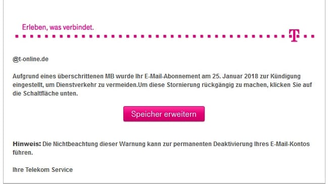 So sieht die falsche Telekom-Mail aus.