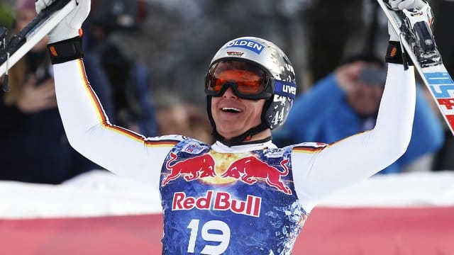 Streif-Sieger: Thomas Dreßen feiert seinen Sieg in Kitzbühel.