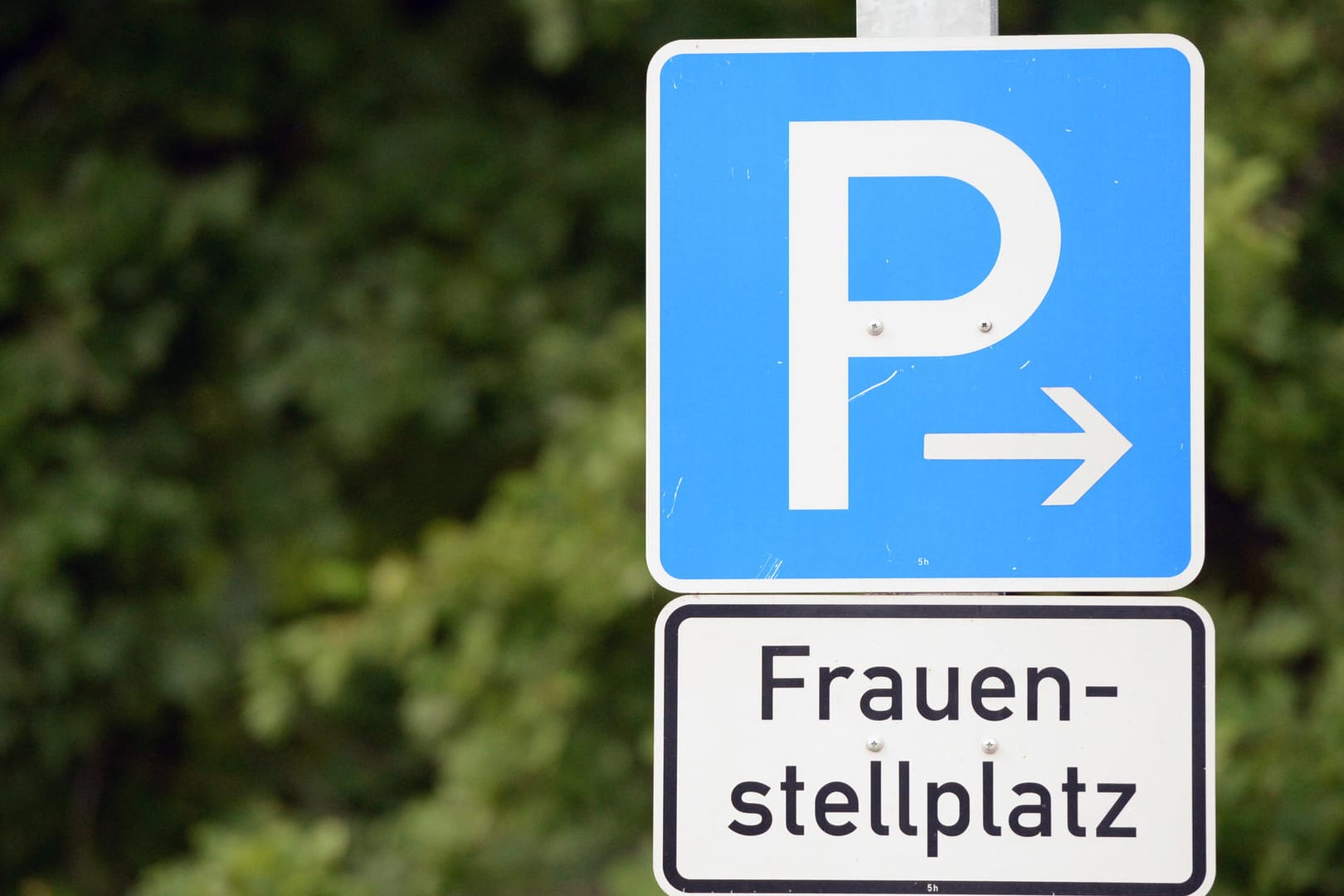Hinweisschild für einen Frauenparkplatz: Weil in unmittelbarer Nähe eine Frau vergewaltigt wurde, wies die Stadt Eichstätt auf einem großen Parkplatz Frauenparkplätze aus. Dagegen klagte ein junger Mann aus dem Rheinland.