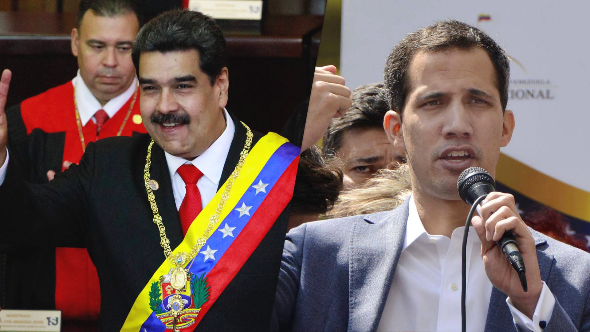 Präsident Nicolás Maduro und der selbst ernannte Interimspräsident Juan Guaidó: Beide buhlen in Venezuela um die Macht.