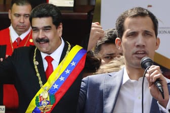 Präsident Nicolás Maduro und der selbst ernannte Interimspräsident Juan Guaidó: Beide buhlen in Venezuela um die Macht.