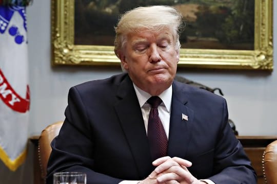 Präsident Donald Trump im Roosevelt Room des Weißen Hauses.