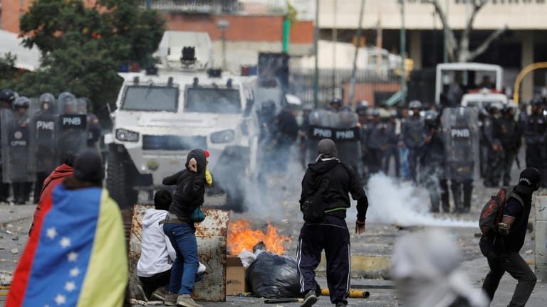 Protest gegen Präsident Maduro in Venezuela.