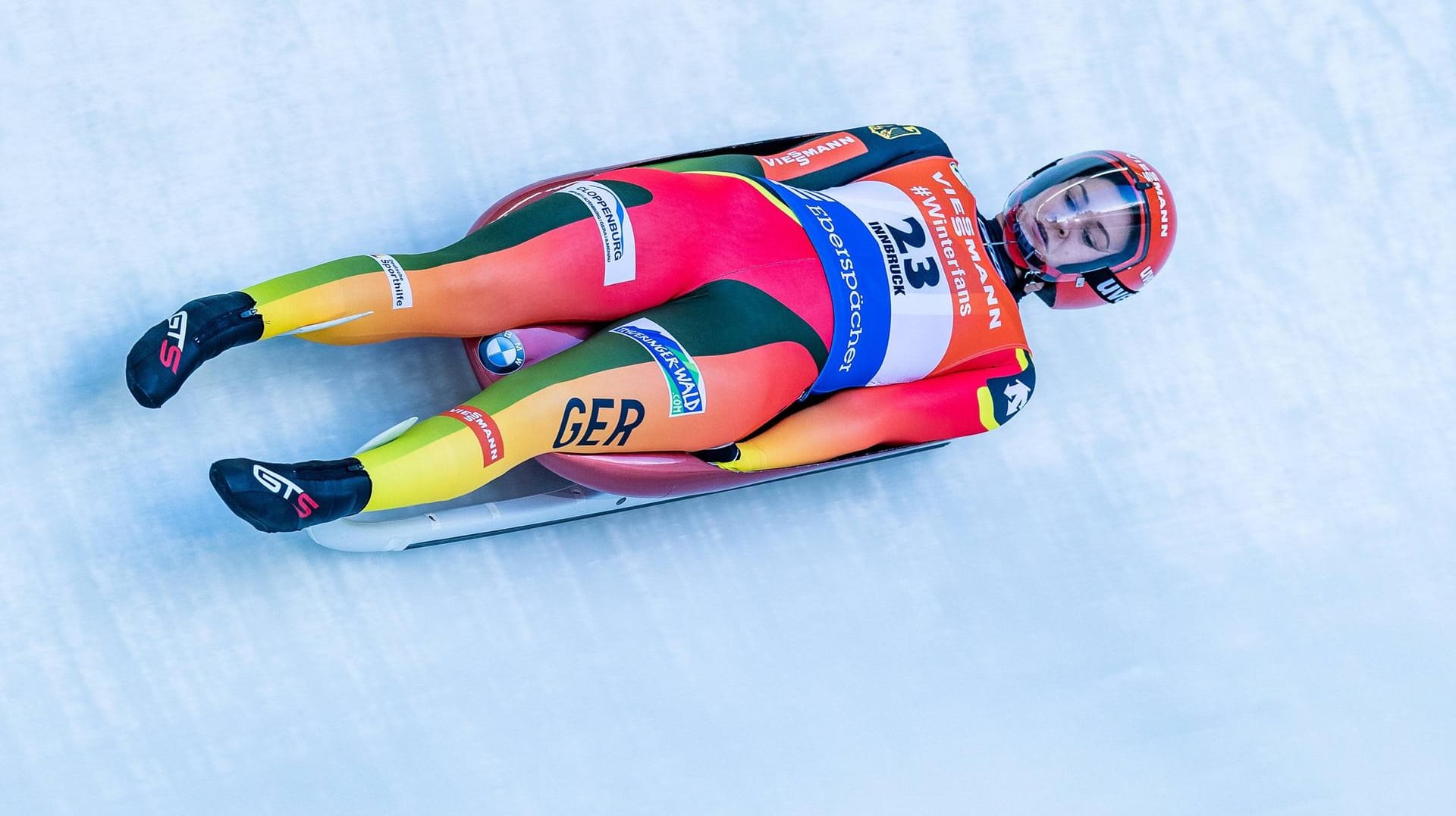 Im Eiskanal: Eitberger beim Rodel-Weltcup in Innsbruck-Igls.