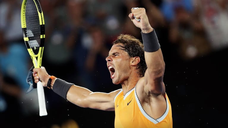 Jubel bei Rafael Nadal: Der Spanier machte mit Shootingstar Stefanos Tsitsipas in Melbourne kurzen Prozess.