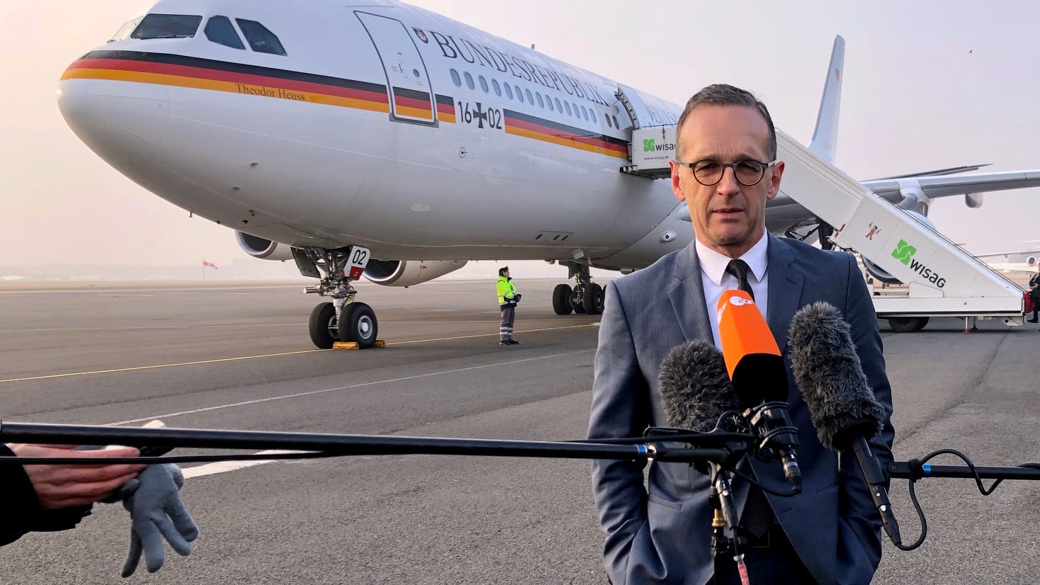 Bundesaußenminister Heiko Maas auf dem Weg nach Washington: "Wir unterstützen das, was Guaidó dort tut."