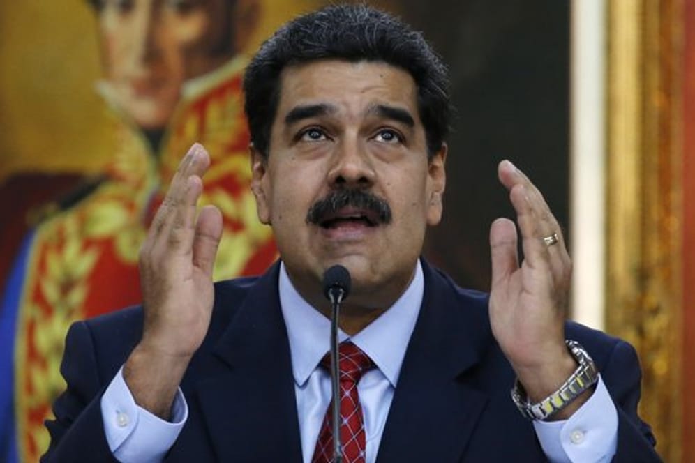 Nicolas Maduro, Präsident von Venezuela, spricht auf einer Pressekonferenz im Präsidentenpalast Miraflores.