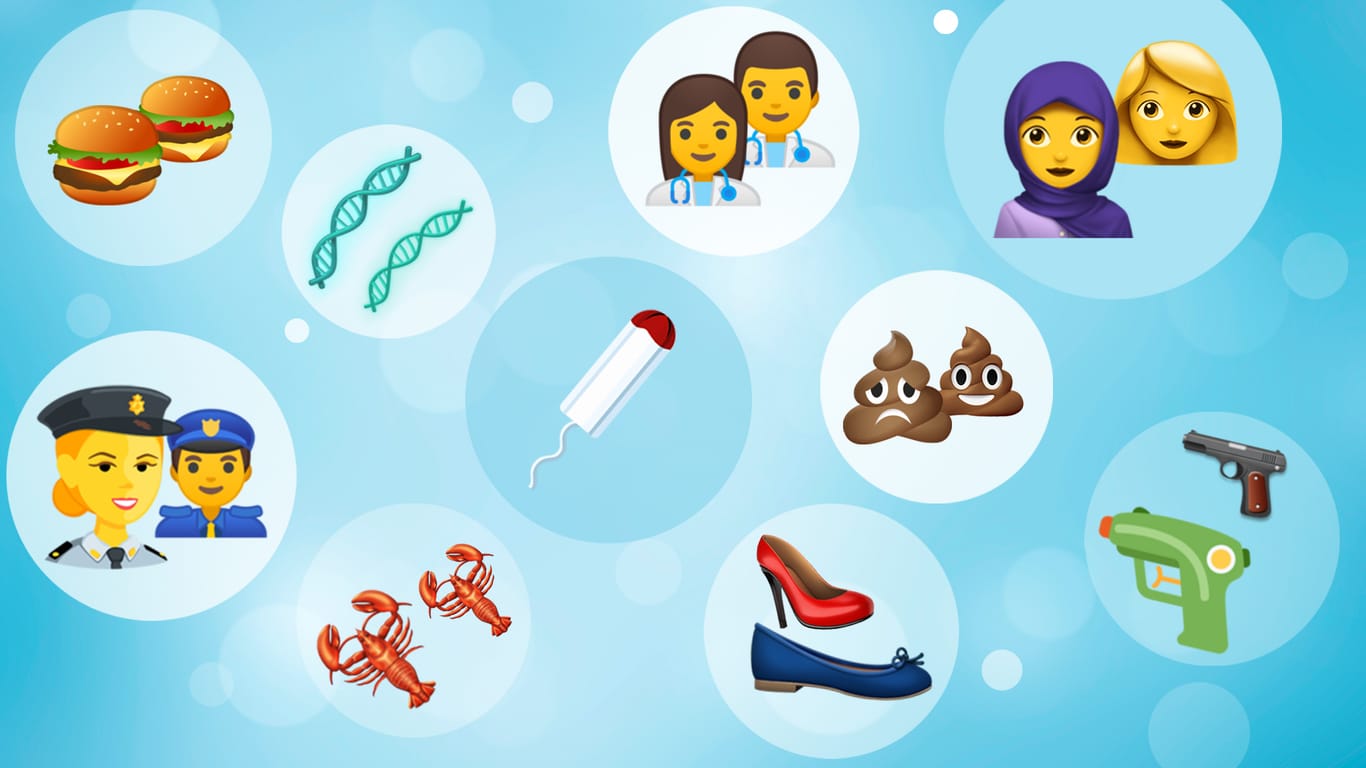Emoji-Collage: Die lustigen Chat-Symbole werden laufend weiterentwickelt und neue erfunden.