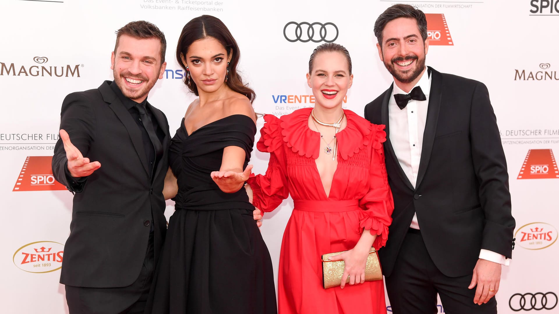 Beim deutschen Filmball: Edin Hasanovic, Nilam Farooq, Alicia von Rittberg und David Dietl.