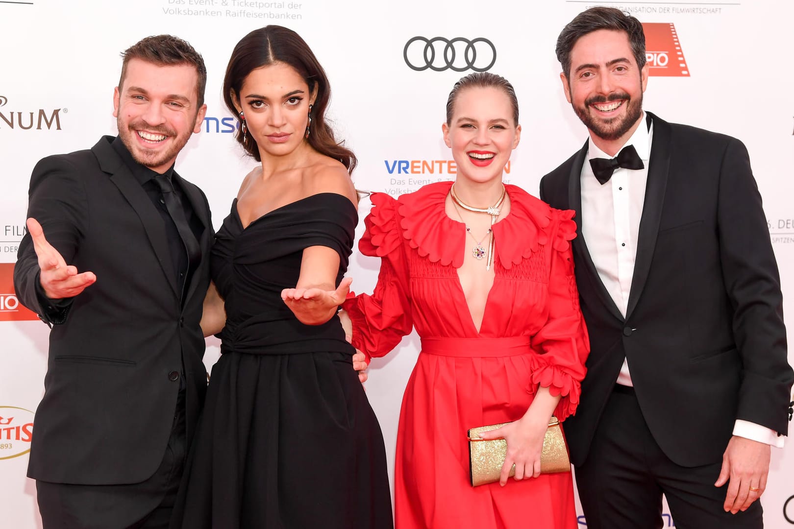 Beim deutschen Filmball: Edin Hasanovic, Nilam Farooq, Alicia von Rittberg und David Dietl.