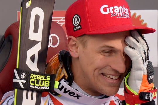 Josef Ferstl konnte seinen Sieg im Super-G von Kitzbühel kaum fassen.