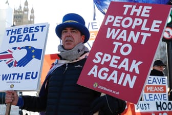 Brexit-Gegner vor dem Parlament in London.