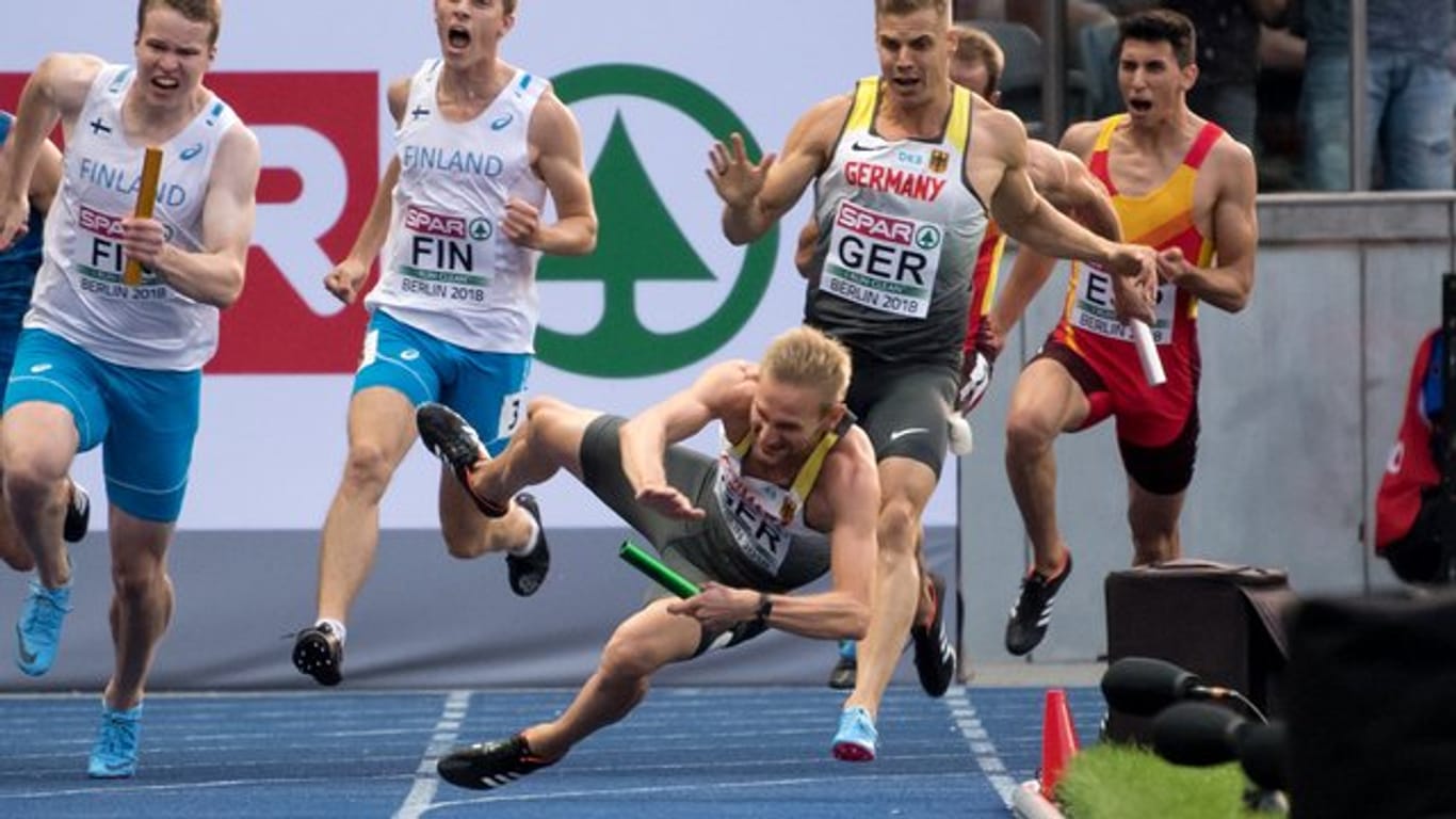 Lucas Jakubczyk war bei der Leichtathletik-WM in Berlin gestürzt.