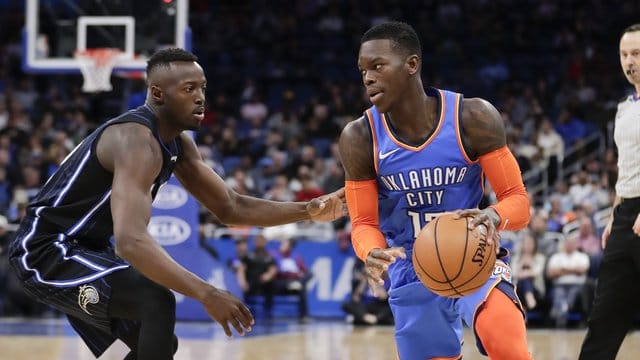 Erzielte 21 Punkte für Oklahoma City Thunder: Dennis Schröder (r).