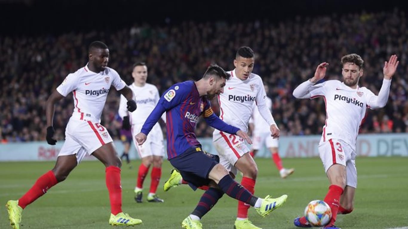 Barcelonas Superstar Lionel Messi traf auch gegen den FC Sevilla.