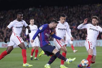 Barcelonas Superstar Lionel Messi traf auch gegen den FC Sevilla.