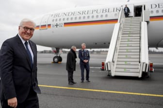 Frank-Walter Steinmeier vor der Regierungsmaschine "Theodor Heuss": Die Bundesregierung will einem Medienbericht zufolge diesmal neue Flugzeuge anschaffen.