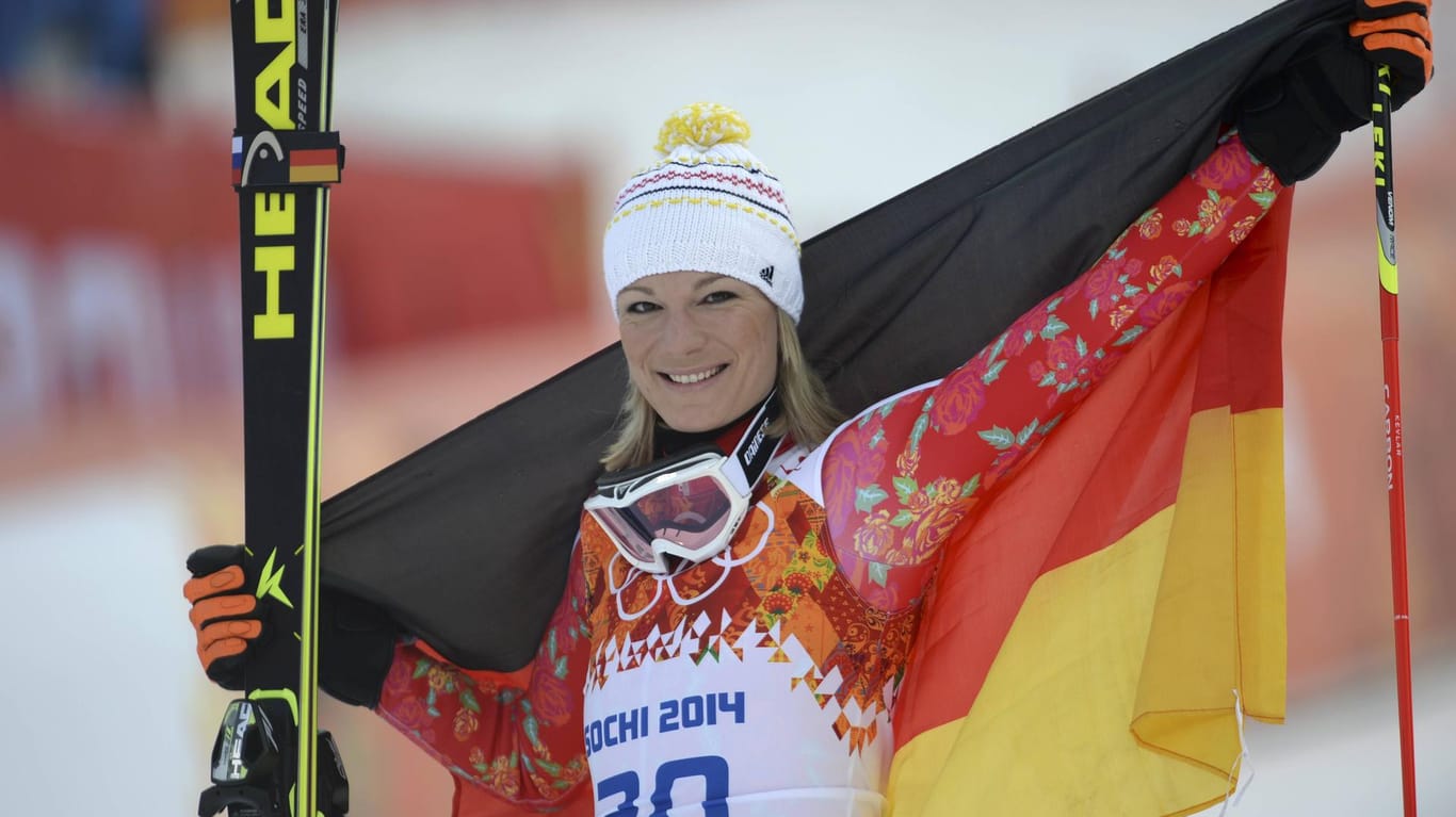 Medaillengekrönt: Bei Olympia 2014 gewann Höfl-Riesch Gold in der Super-Kombination.