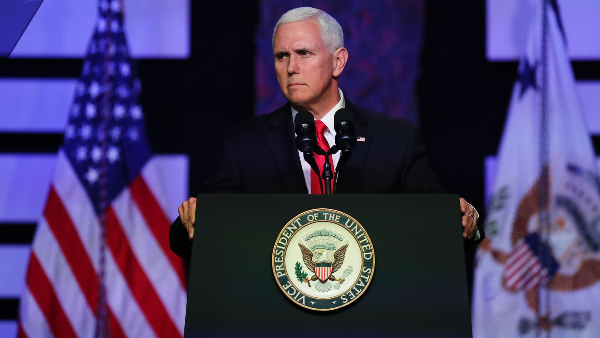 US-Vizepräsident Mike Pence vor Exil-Venezolanern in Miami: "Es ist nicht die Zeit für Dialog, es ist die Zeit für Taten."