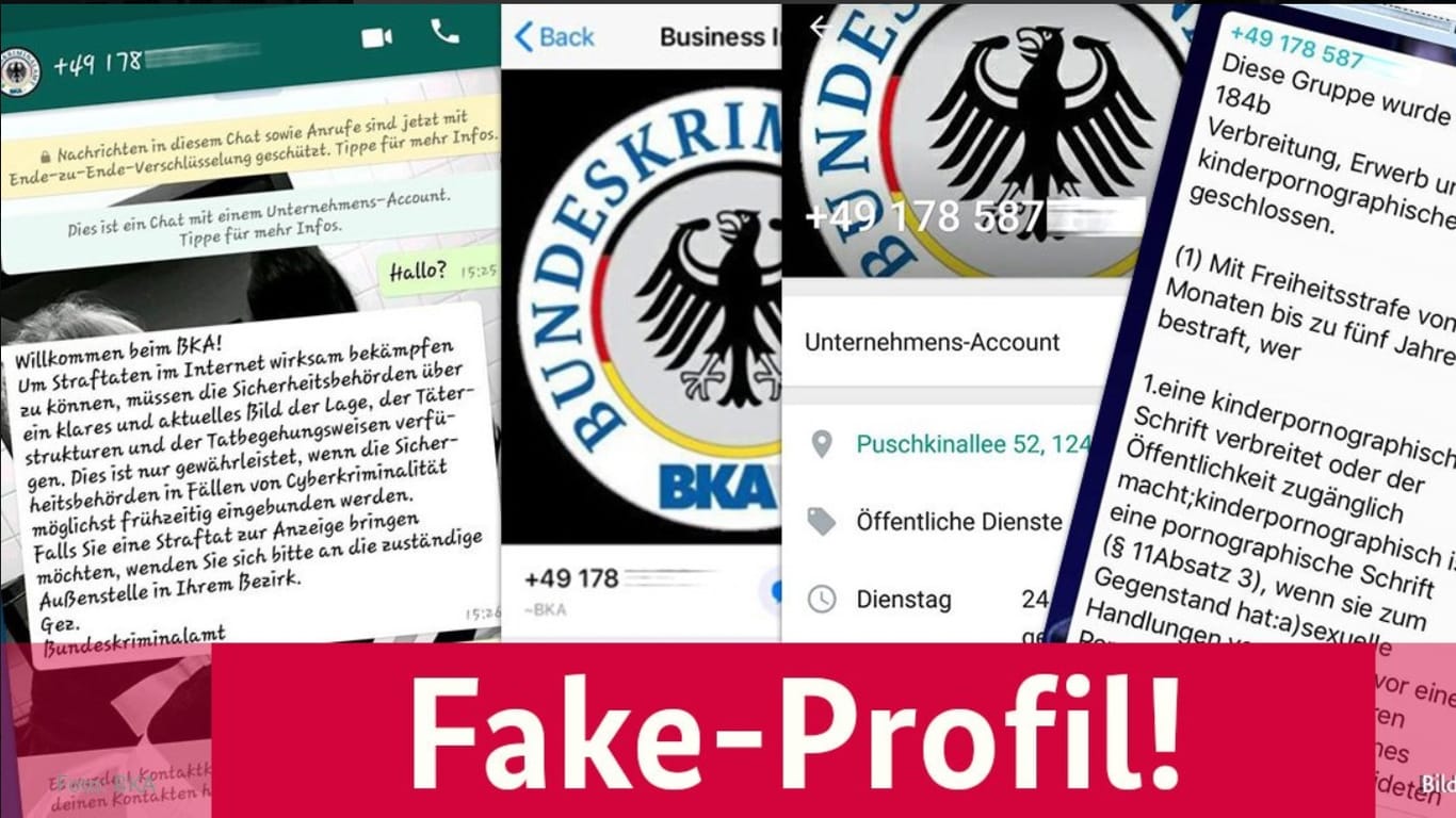 Fake-Profil des BKA bei WhatsApp: Die Polizei warnt vor einem WhatsApp-Account, der Falschmeldungen im Namen der Polizei verschickt.