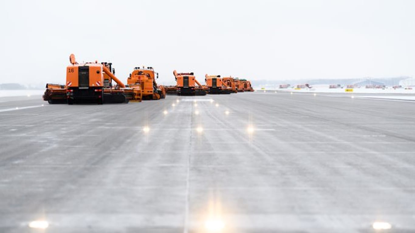 Winter am Flughafen in München