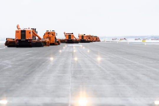 Winter am Flughafen in München