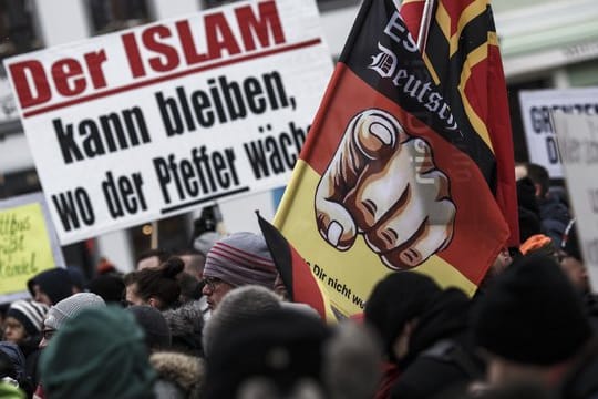 Demonstration des Bürgervereins "Zukunft Heimat" in Cottbus.