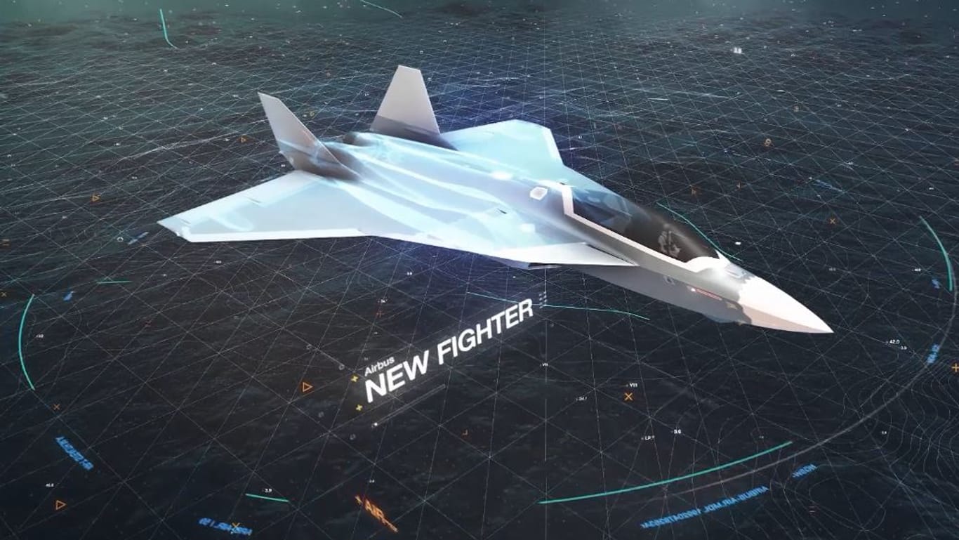 Der neue Kampfjet in einer Computersimulation des Herstellers Airbus: Deutschland und Frankreich gehen einen weiteren Schritt auf dem Weg zum "Future Combat Air System".
