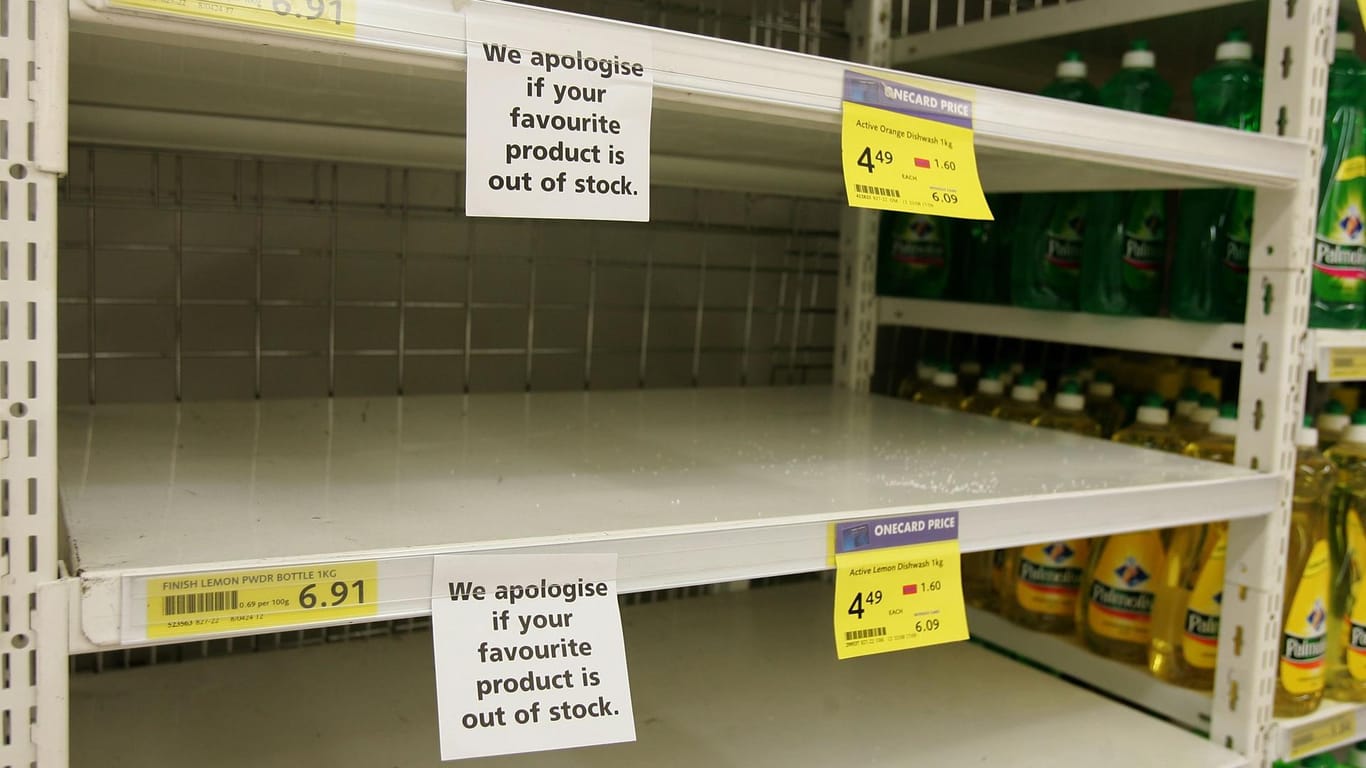 Leere Regale: Könnten so schon bald die Supermärkte der Briten aussehen?