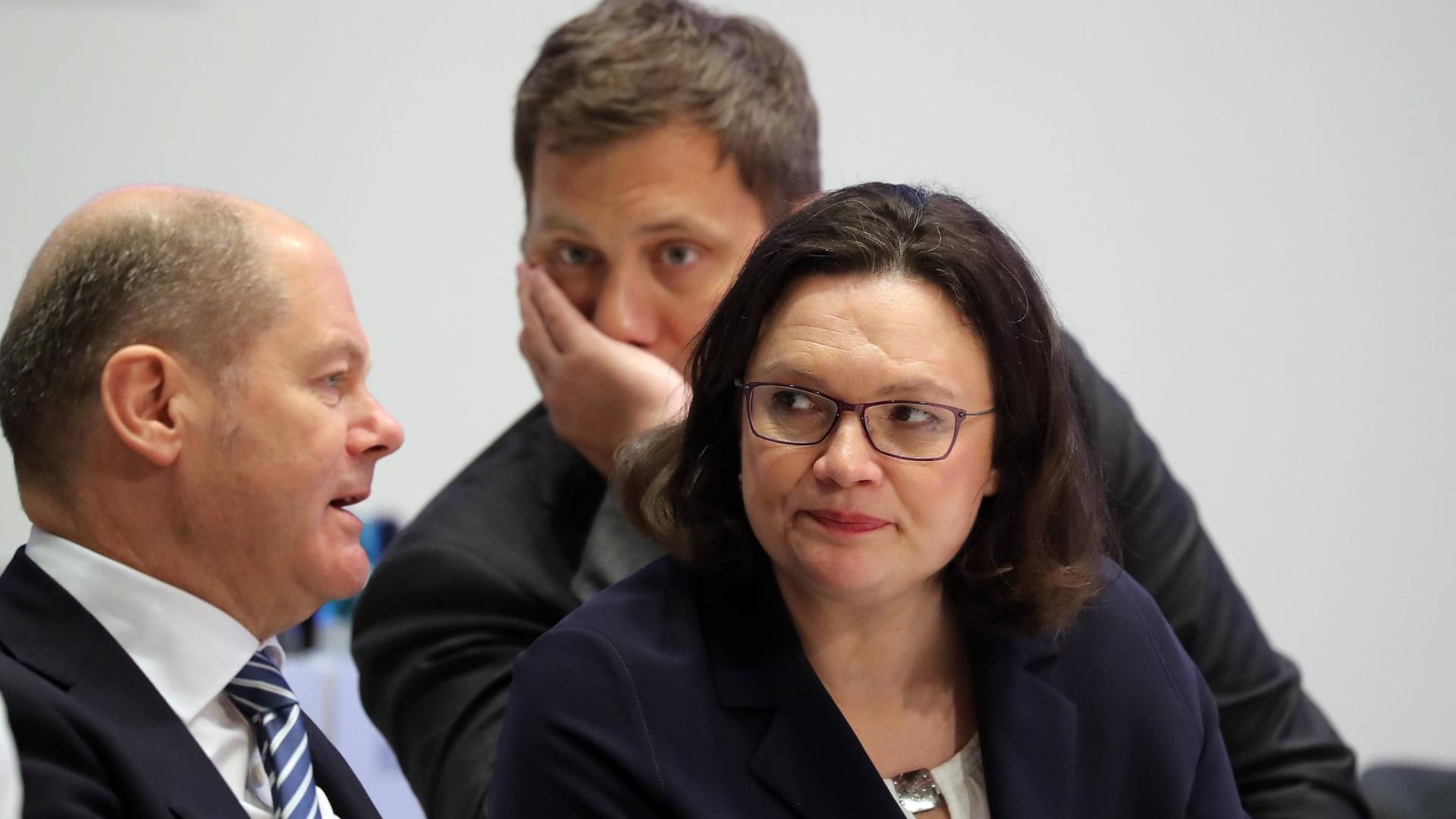 Olaf Scholz, Lars Klingbeil, Andrea Nahles.