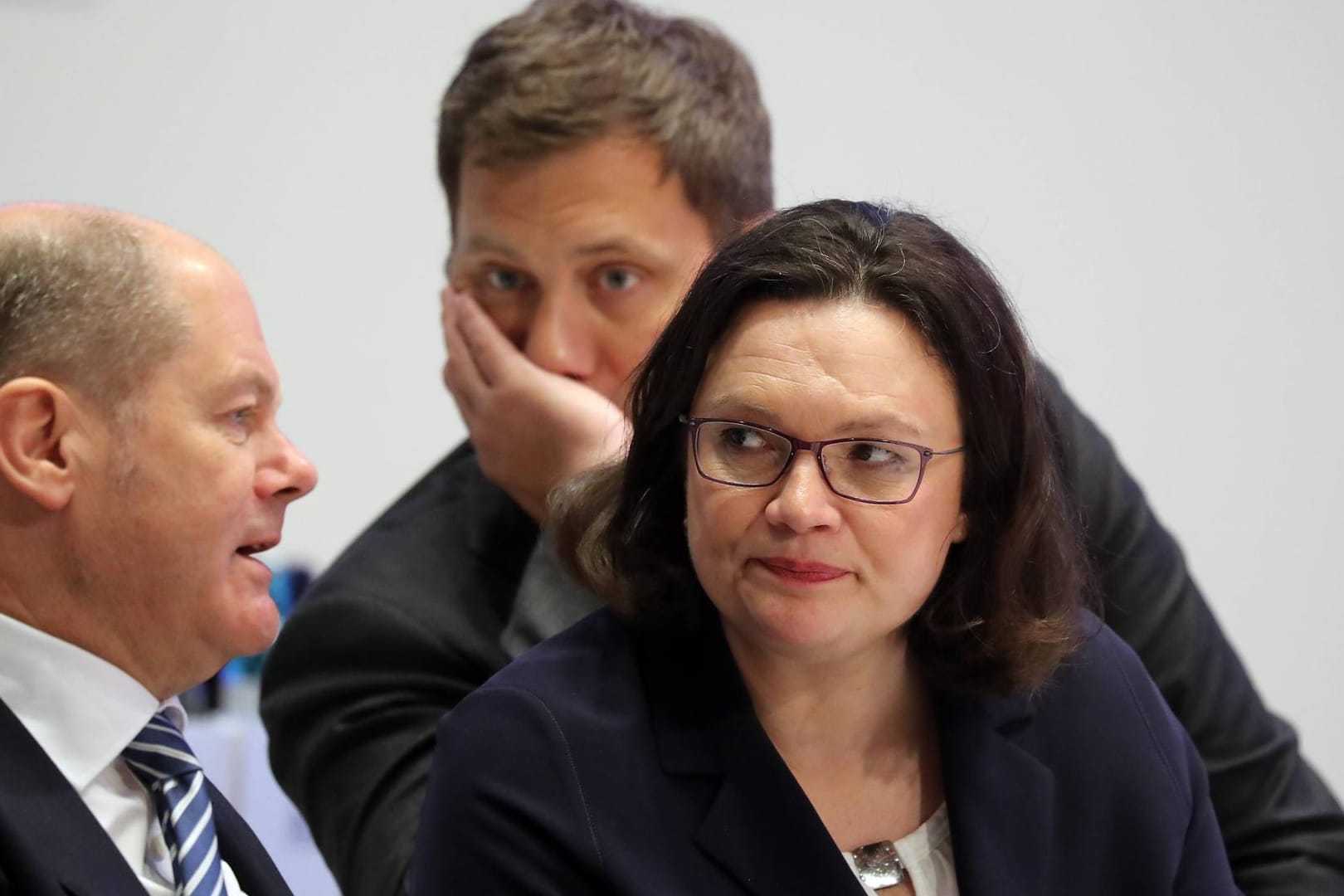 Olaf Scholz, Lars Klingbeil, Andrea Nahles.