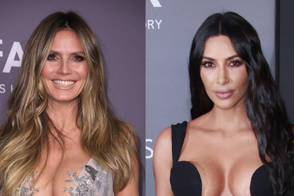Heidi Klum und Kim Kardashian: Sie setzen auf tiefe Dekolletés.