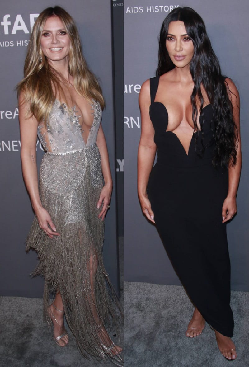 Heidi Klum und Kim Kardashian bei der amfAR-Gala in New York.