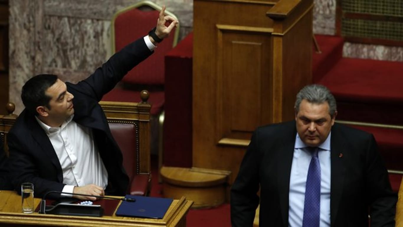 Griechenlands Ministerpräsident Alexis Tsipras im Parlament in Athen.