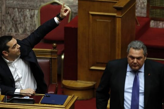 Griechenlands Ministerpräsident Alexis Tsipras im Parlament in Athen.