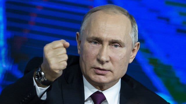Kremlchef Putin im Dezember während seiner jährlichen Pressekonferenz in Moskau. Kremlchef Putin im Dezember während seiner jährlichen Pressekonferenz in Moskau.