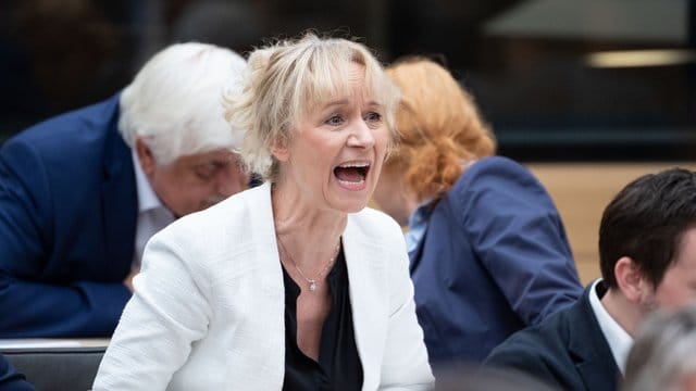 Die AfD-Abgeordnete Christina Baum im November 2018 im Landtag von Baden-Württemberg. Die AfD-Abgeordnete Christina Baum im November 2018 im Landtag von Baden-Württemberg.