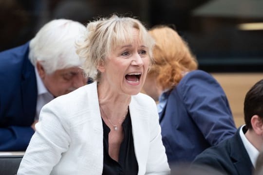 Die AfD-Abgeordnete Christina Baum im November 2018 im Landtag von Baden-Württemberg.