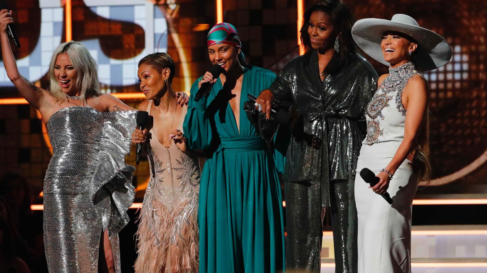 Grammy Awards 2019: Lady Gaga, Jennifer Lopez, Alicia Keys, Michelle Obama und Jada Pinkett Smith.