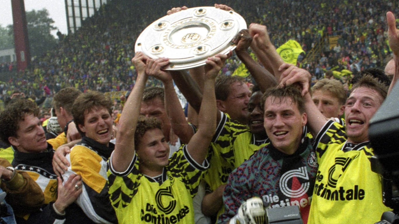 Titelsammler: Mit Borussia Dortmund wurde Freund (r.) zwei Mal Deutscher Meister, gewann 1997 dazu die Champions League und den Weltpokal.