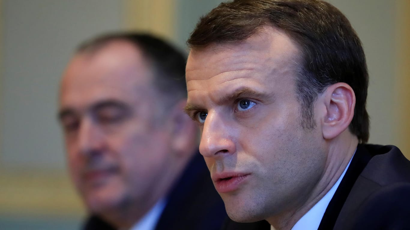 Emmanuel Macron: Der französische Präsident kämpft gegen fallenden Umfragewerte. (Archivbild)